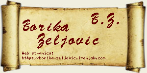 Borika Zeljović vizit kartica